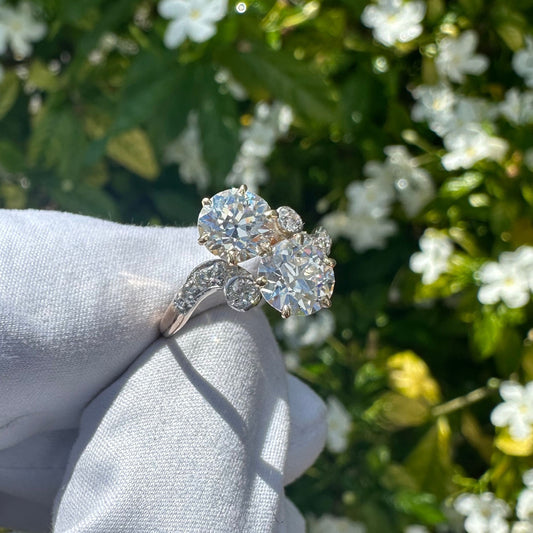 Estate Accented Two-Stone Diamond Ring Circa 1910