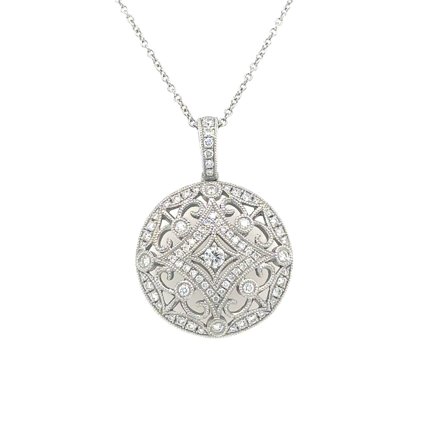 18KT White Gold And Diamond Necklace