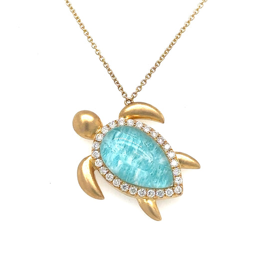 18KT Yellow Gold Turtle Necklace