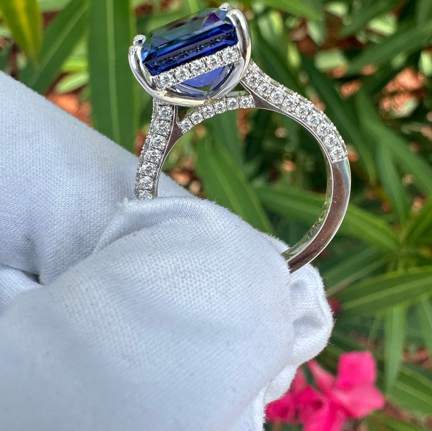 Custom Asscher Cut Tanzanite Ring