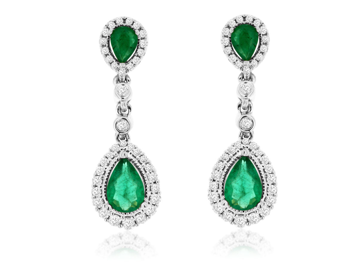 Emerald and Diamond Earrings