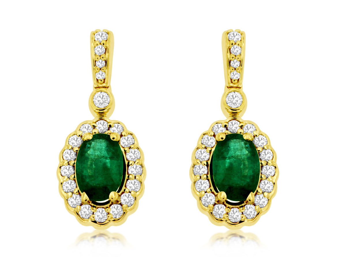 Emerald and Diamond Earrings