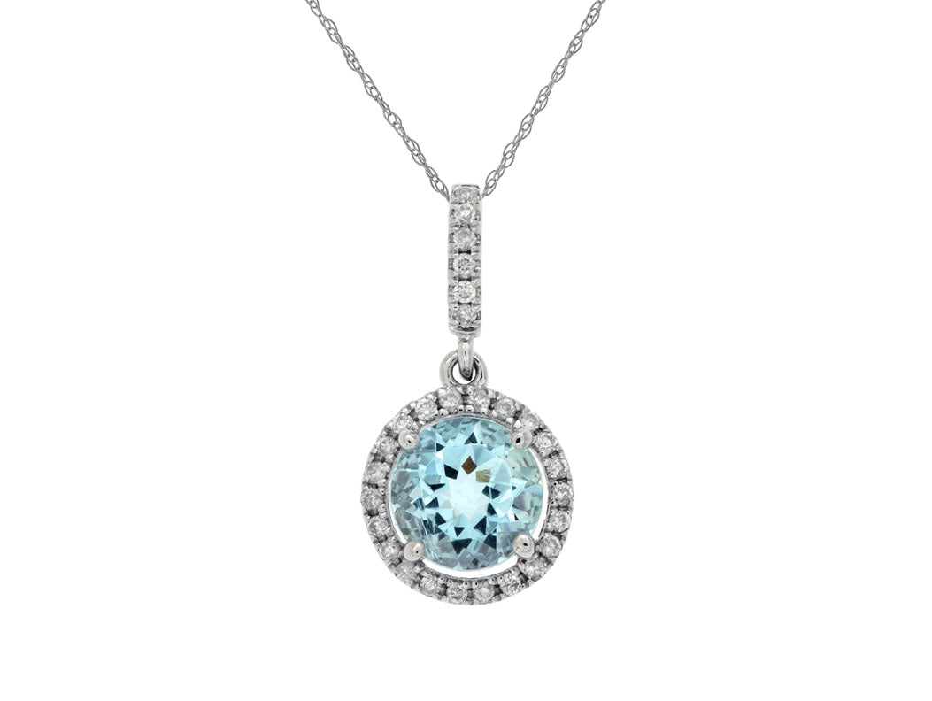 Aquamarine and Diamond Necklace