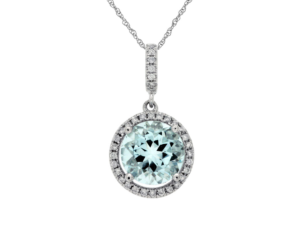 Aquamarine and Diamond Necklace