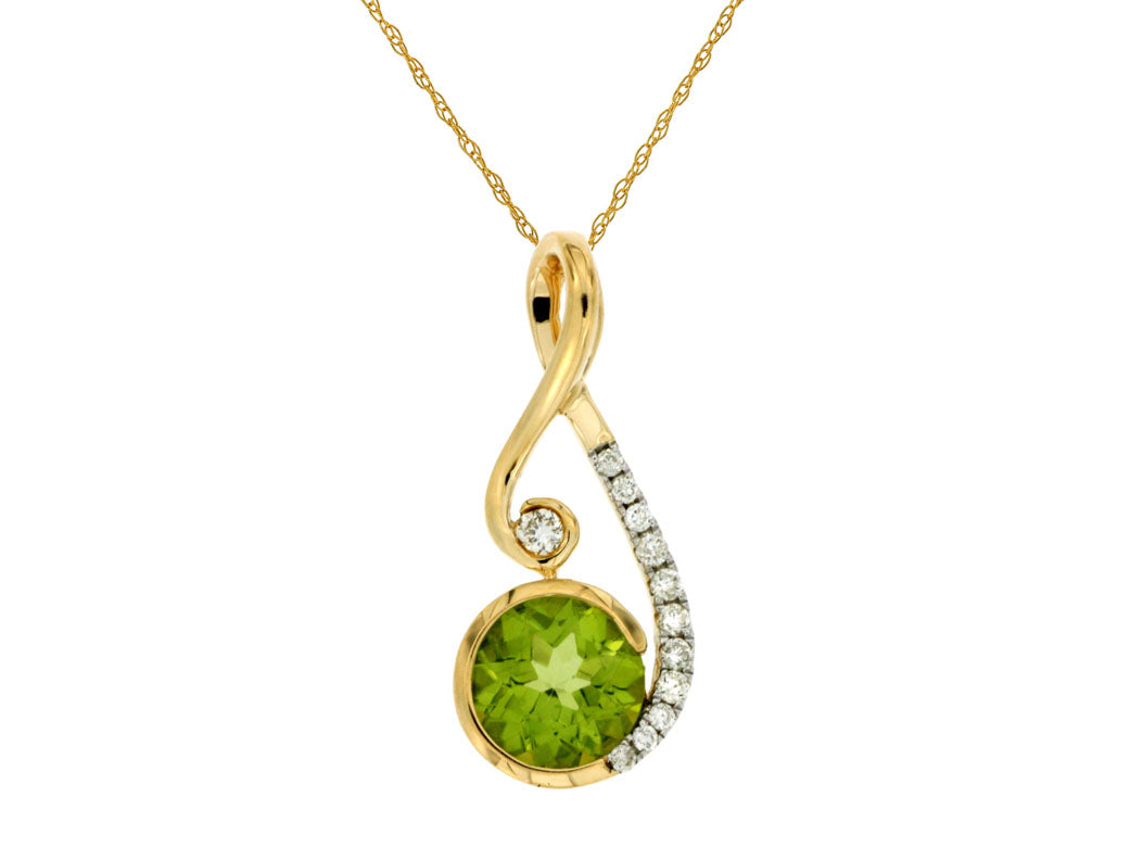 Peridot and Diamond Necklace